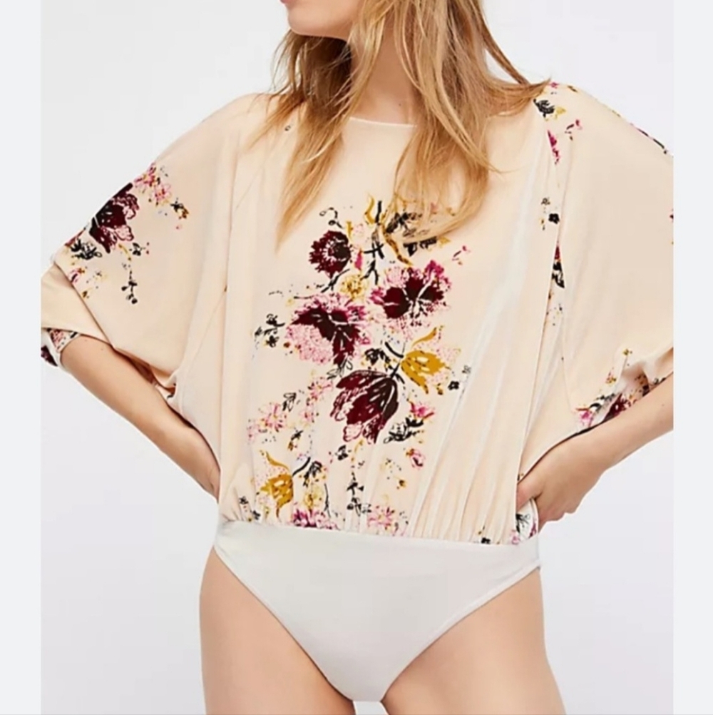 Intimately Free People Floral Velvet Bodysuit